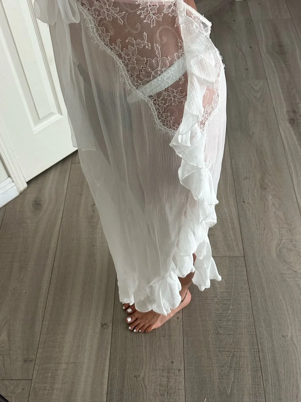 Victoria's Secret Cream Lace Silk Sheer Slip Dress NWT - Picture 5 of 7